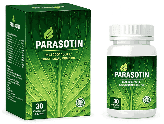 Kotak dan botol Parasotin, 30 kapsul